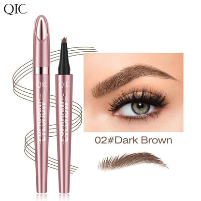 🔥🔥3D Waterproof Microblading Eyebrow Pen 4 Fork Tip Tattoo Pencil