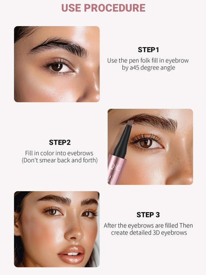 🔥🔥3D Waterproof Microblading Eyebrow Pen 4 Fork Tip Tattoo Pencil