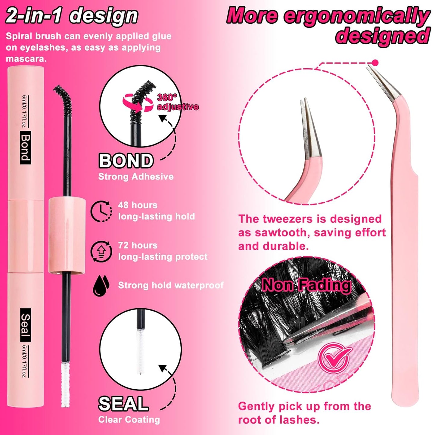 MilyBest Lash Clusters Kit 60D 80D Fluff Cluster Eyelash Extensions