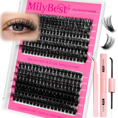 MilyBest Lash Clusters Kit 60D 80D Fluff Cluster Eyelash Extensions