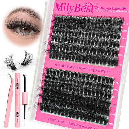 MilyBest Lash Clusters Kit 60D 80D Fluff Cluster Eyelash Extensions
