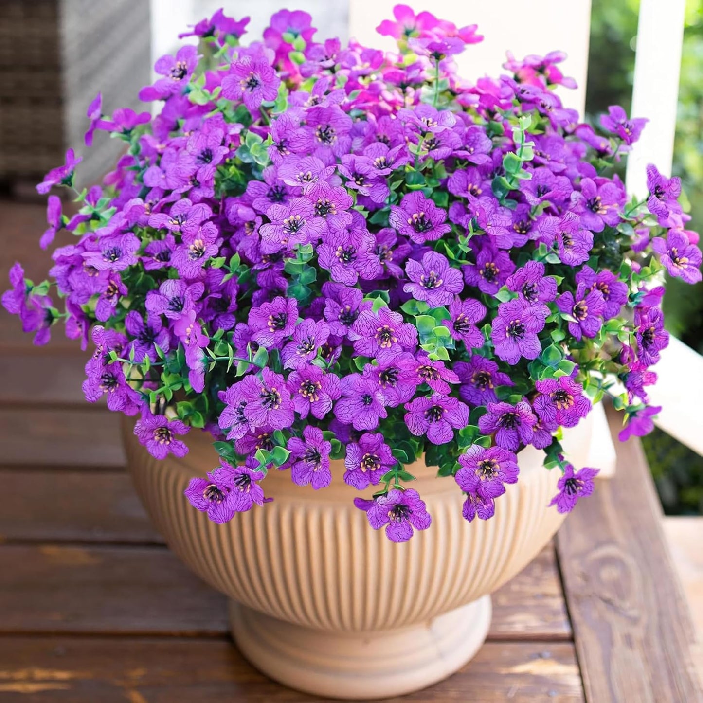 HyeFlora Artificial Flowers for Outdoor Indoor Garden Home Decoration, 12 Bundles (Mix Pink Red Purple Yellow)