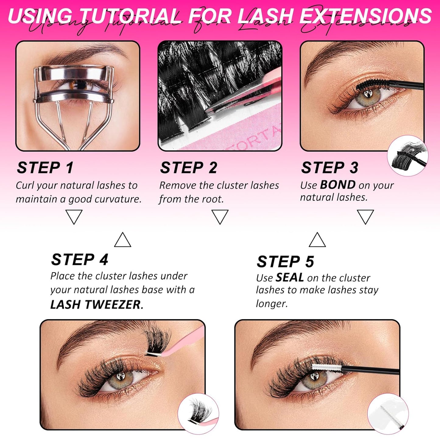 MilyBest Lash Clusters Kit 60D 80D Fluff Cluster Eyelash Extensions