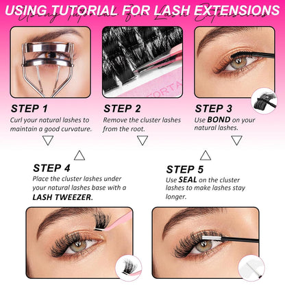 MilyBest Lash Clusters Kit 60D 80D Fluff Cluster Eyelash Extensions
